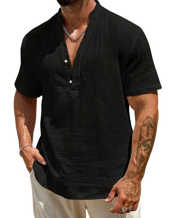 Sacha | Chemise Manche Courte Homme Élégante en Tissu Léger et Respirant 2