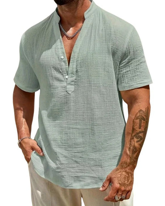 Sacha | Chemise Manche Courte Homme Élégante en Tissu Léger et Respirant 3
