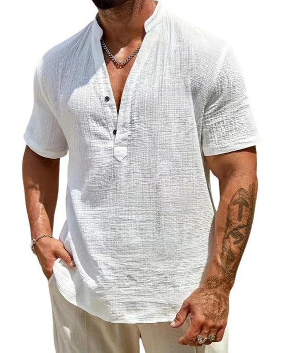 Sacha | Chemise Manche Courte Homme Élégante en Tissu Léger et Respirant 4