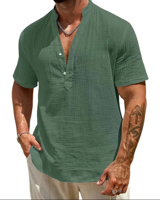 Sacha | Chemise Manche Courte Homme Élégante en Tissu Léger et Respirant 5