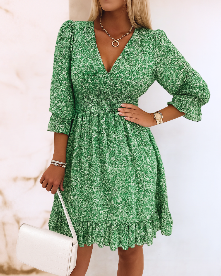 Sophie | Mini-Robe Fluide Imprimée à Col en V pour Femme 1