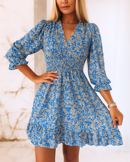 Sophie | Mini-Robe Fluide Imprimée à Col en V pour Femme 2