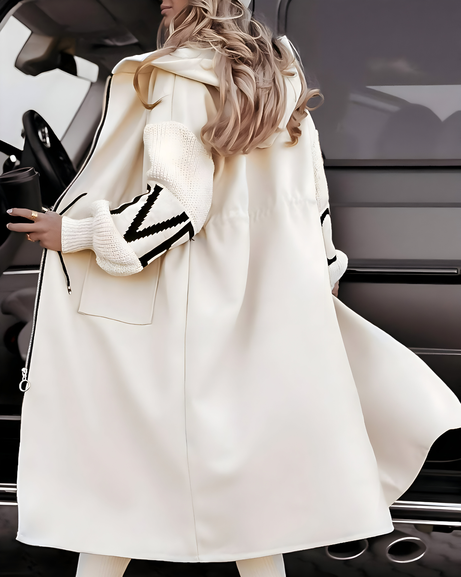 Sophie | Veste Femme Élégante à Manches Tricotées avec Capuche 1