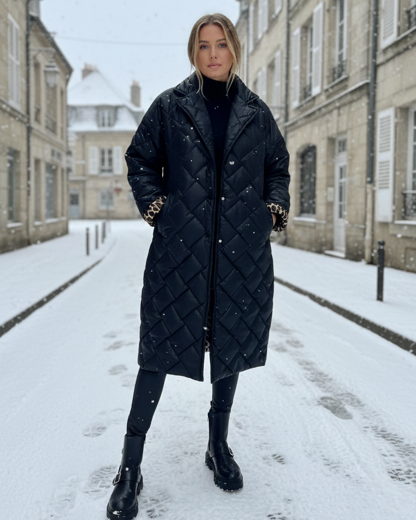 Chloé | Manteau Long Matelassé Femme Élégant et Confortable pour Hiver