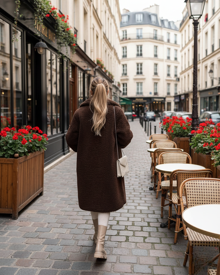 Béatrice| Élégante Manteau Femme en Peluche Chic pour un Style Raffiné